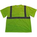 Petra Roc Inc Petra Roc Short Sleeve T-Shirt, ANSI Class 2, Polyester Birdseye Mesh, Lime, L LTS2-L